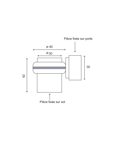 Dessin Butoir magnétique à ressort AL3042 EUROWALE