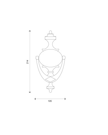 Dessin Heurtoir de porte VICTORIEN A en laiton poli verni EUROWALE