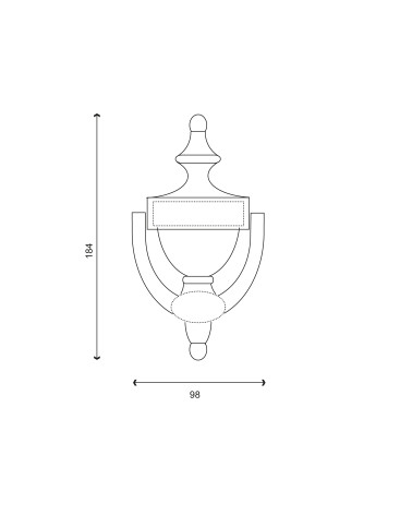 Dessin Heurtoir de porte VICTORIEN B en laiton titane PVD EUROWALE