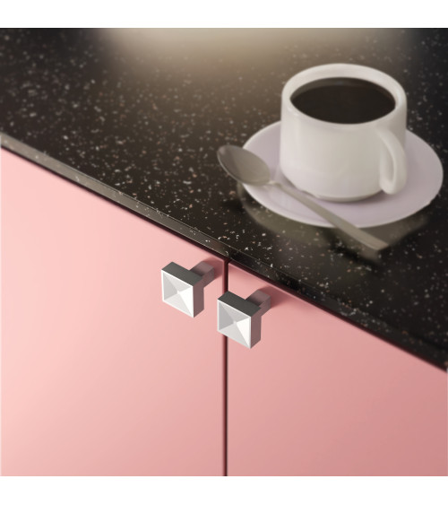 Bouton de meuble nickel satiné REGGEA poignée design