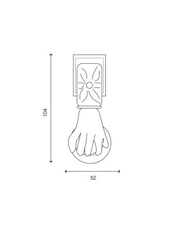 Dessin Heurtoir de porte MAIN en laiton titane PVD EUROWALE