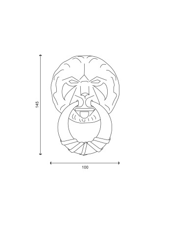 Dessin Heurtoir de porte LION en laiton titane PVD EUROWALE