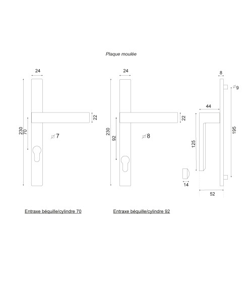 Bloom entraxe 70 plaque étroite 24 Blanc EUROWALE
