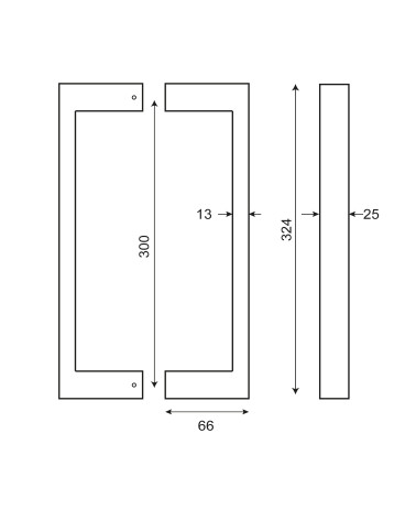 Dessin Poignée de tirage Majestea inox  EUROWALE