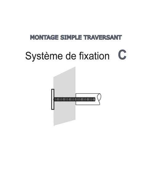 Poignée de tirage Bordeaux droite D25 simple EUROWALE