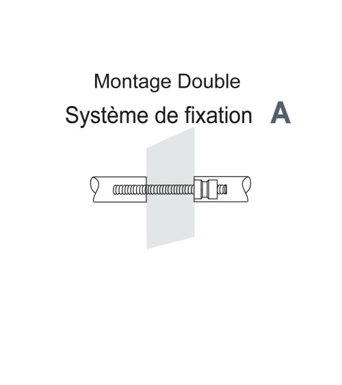 Poignée de tirage déportée Rectangulaire en T inox double EUROWALE