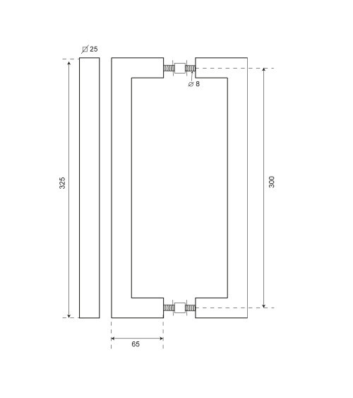 Poignée tirage carrée inox simple EUROWALE