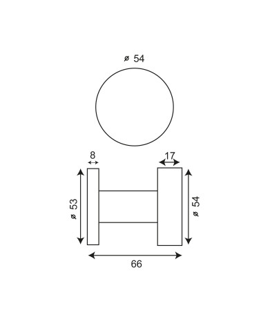 Bouton palière Cylindre plat fixe en inox