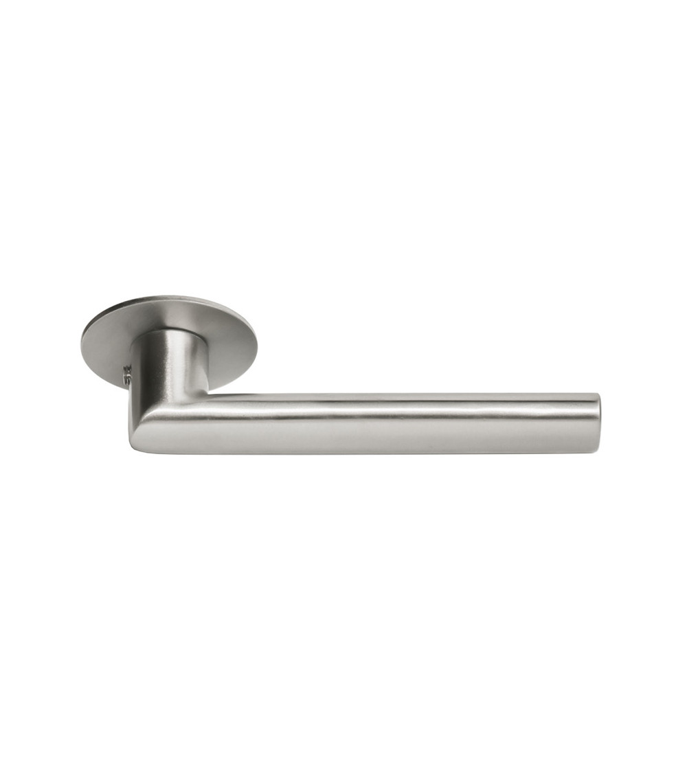 Poignée de porte saillie réduite inox rosace fine