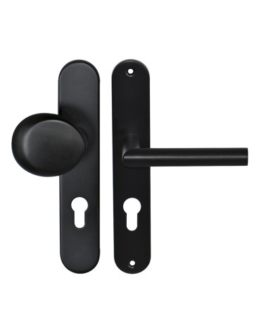 Poignée de porte palière Altesse noire cylindre 70 EUROWALE
