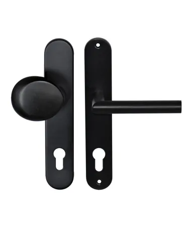 Poignée de porte palière Altesse noire cylindre 92 EUROWALE