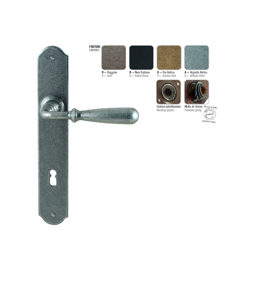 Poignée de porte couleur argent antique FON