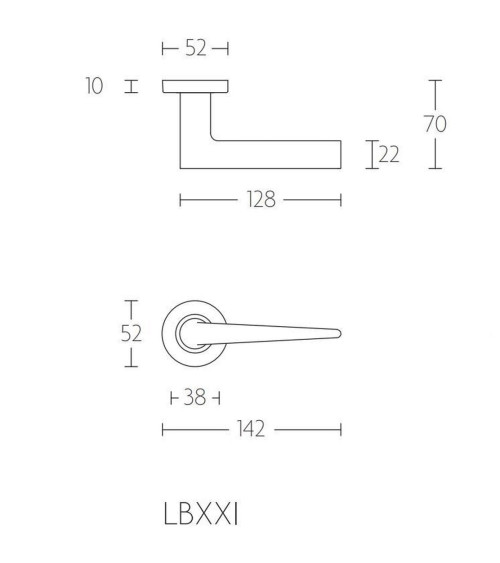 Poignée de porte Formani LB21h couleur inox satiné