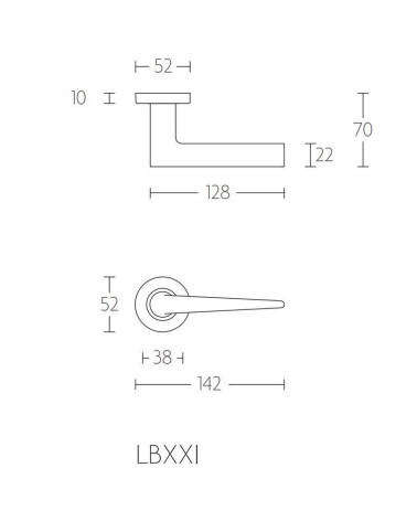 Poignée de porte Formani LB21h couleur inox satiné