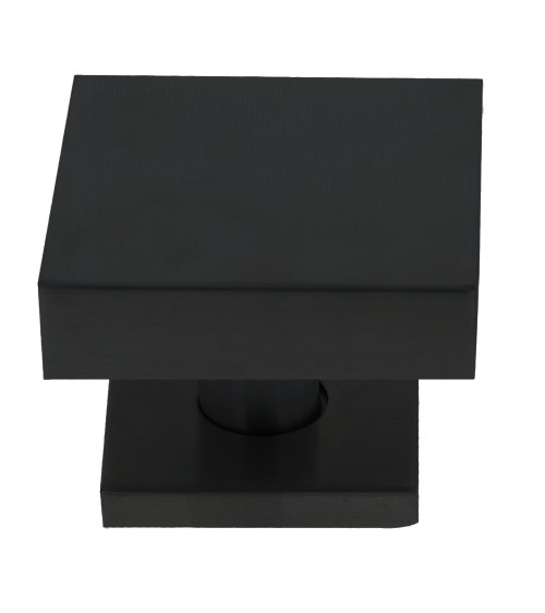 Bouton de Porte Carré 70x70mm Centre en Inox avec Rosace 52mm