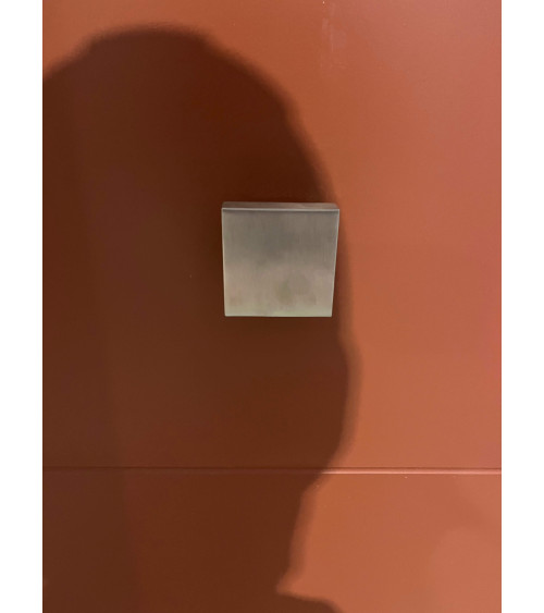 Bouton de Porte Carré 70x70mm Centre en Inox avec Rosace 52mm
