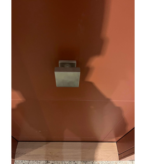 Bouton de Porte Carré 70x70mm Centre en Inox avec Rosace 52mm