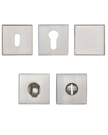 Poignées de porte carrée de couleur nickel satiné Marquess