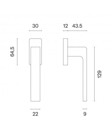 Poignée de fenêtre SULLA avec dimensions