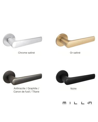 Poignée de porte en zamak MILA poignée design avec 4 finitions