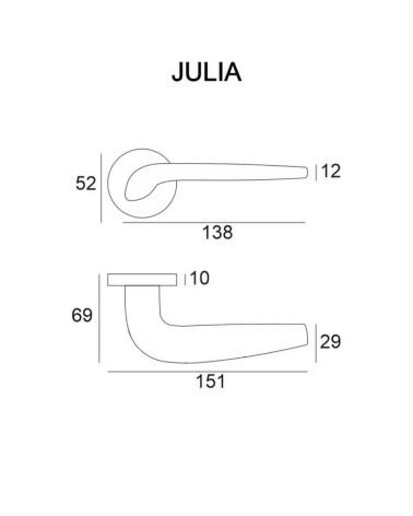 Poignée de porte JULIA avec légendes