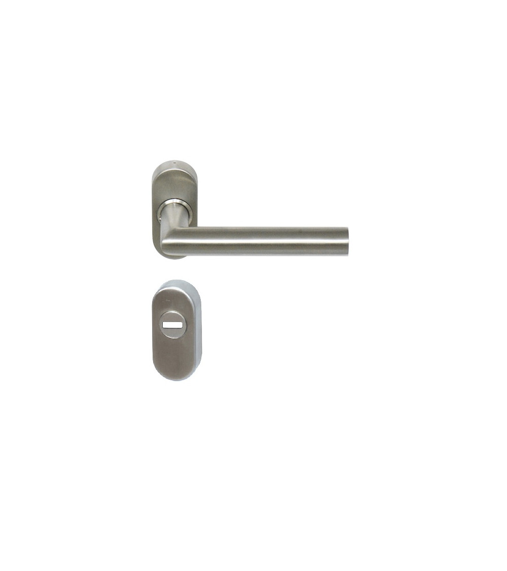 Poignée de porte Altesse renforcée sur rosace étroite pour porte d'entrée avec rosace cylindre renforcée