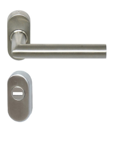 Poignée de porte Altesse renforcée sur rosace étroite pour porte d'entrée avec rosace cylindre renforcée