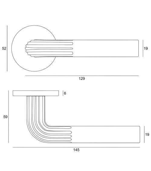 Poignée de porte minimaliste en zamak FRELLA ronde poignée design
