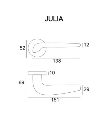 Poignée de porte JULIA avec dimensions