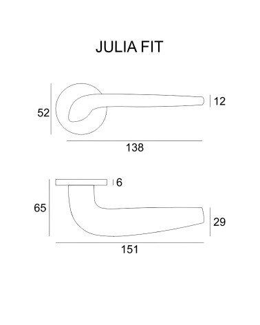 Poignée de porte JULIA avec légendes