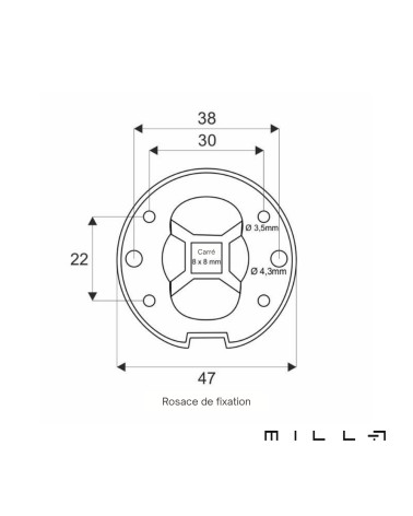 Poignée de porte PLANO avec légendes