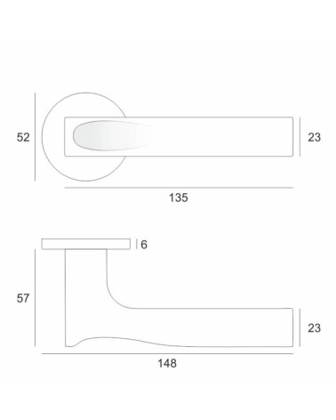 Poignée de porte TACTUS avec dimensions