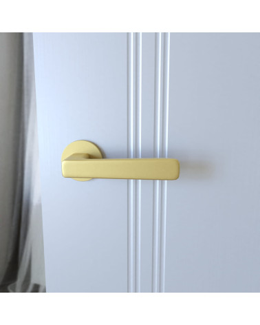 Poignée de porte or mat PARMA quincaillerie design vue de face