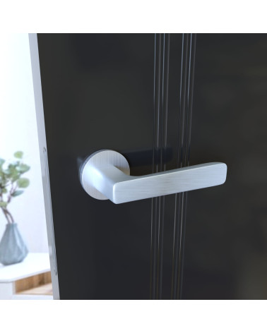 Poignée de porte chrome satiné PARMA quincaillerie design vue de côté