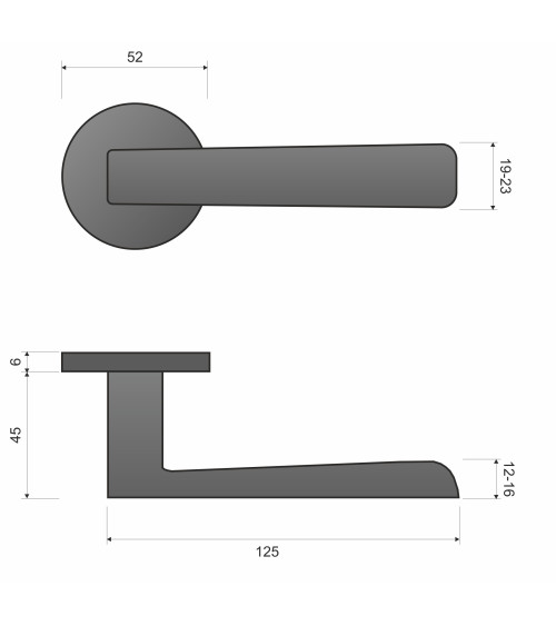 Poignée de porte noire PARMA quincaillerie design