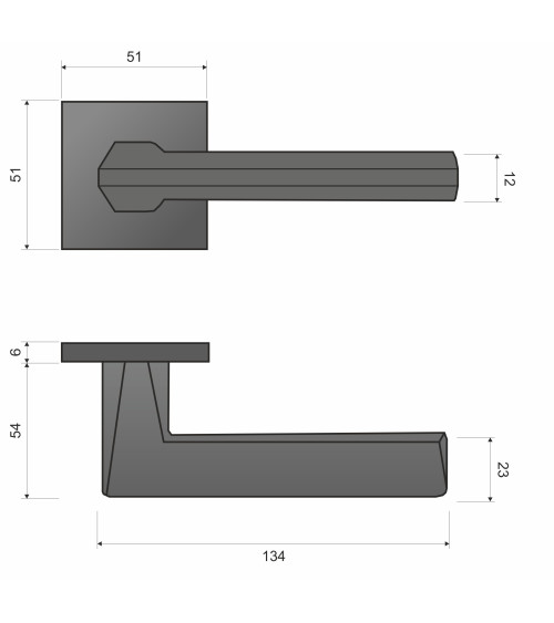 Poignée de porte en zamak ARA poignée design