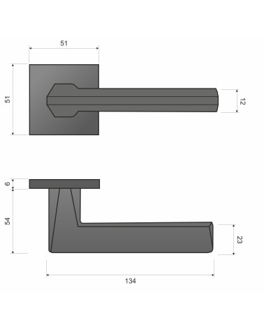 Poignée de porte ARA avec dimensions