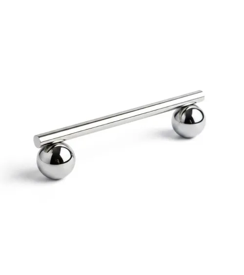 Poignée de meuble moderne en Laiton finition nickel brillant - Modèle 04