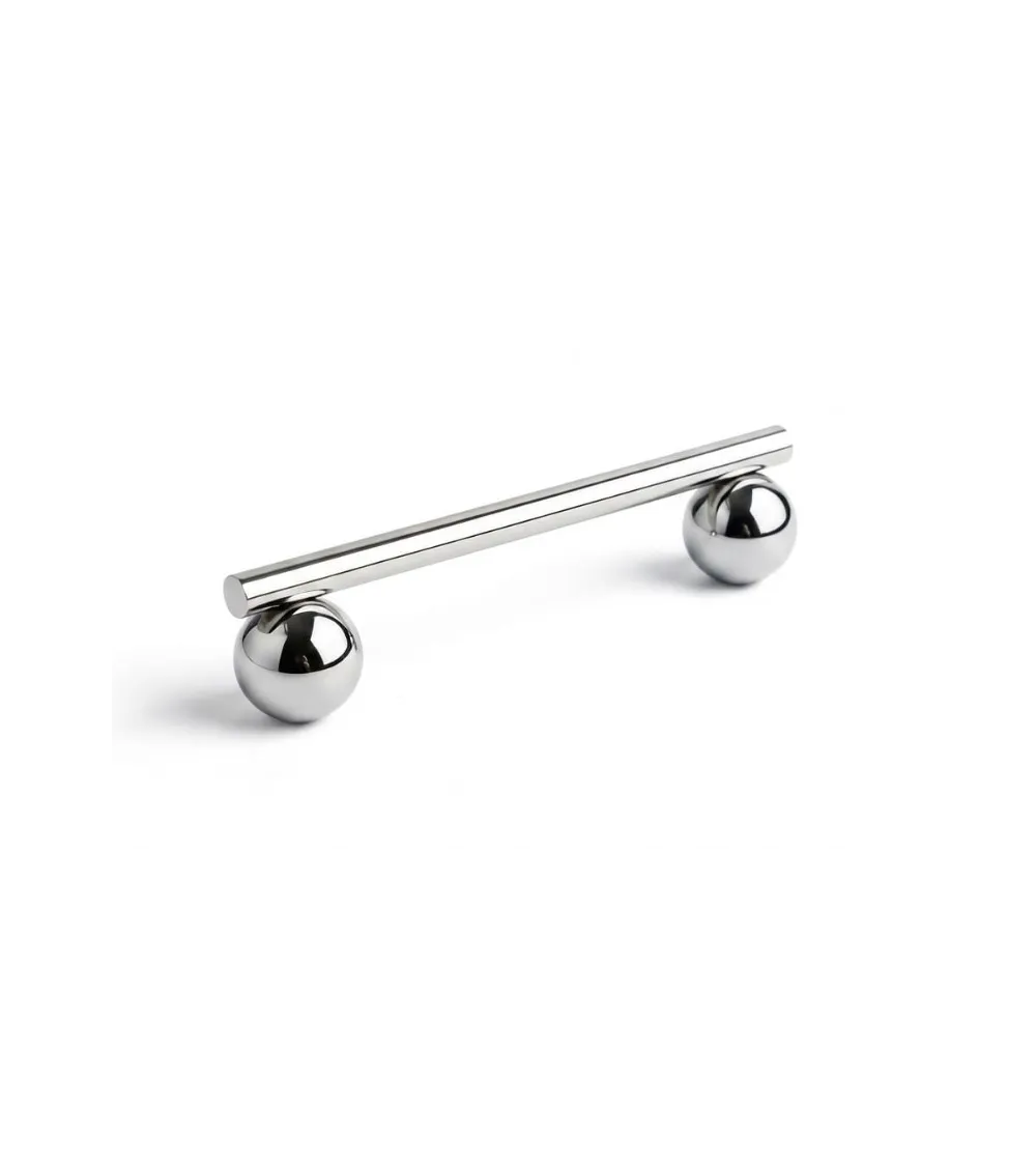Poignée de meuble moderne en Laiton finition nickel brillant - Modèle 04