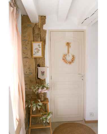 Poignée de porte canon nickelé en porcelaine blanche Merigous