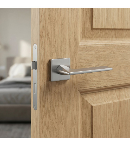 Poignée de porte chrome satiné ARA poignée design