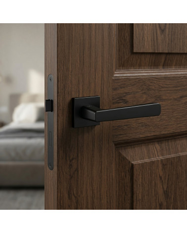 Poignée de porte couleur noire PARMA carrée