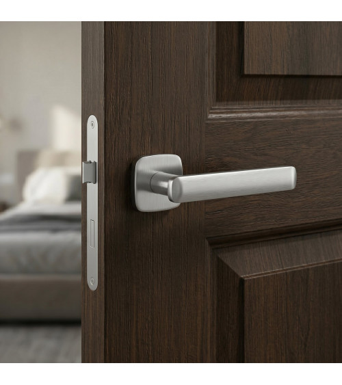 Poignée de porte moderne en zamak FORMA carrée arrondie poignée design