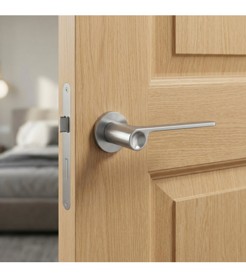 Poignée de porte chrome satiné PLANO poignée design