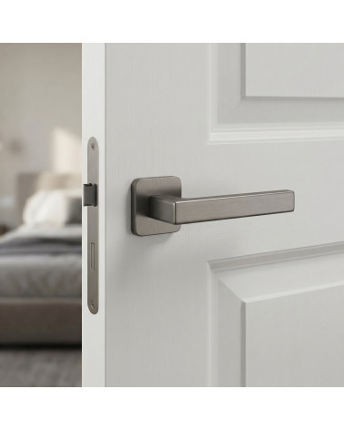 Poignée de porte finition anthracite TILIA carrée arrondie