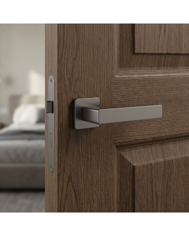 Poignée de porte anthracite ERICA carrée arrondie