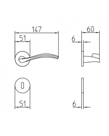 Poignée de porte Mandelli Zen avec dimensions