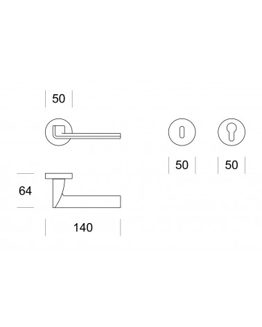 Poignée de porte Ento Edge avec dimensions