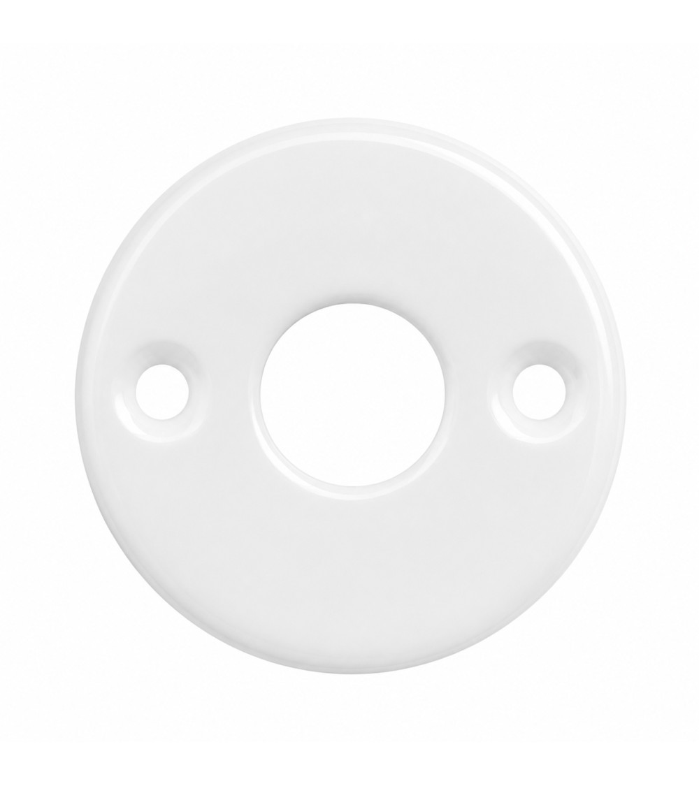 Rosace à trou en porcelaine blanche