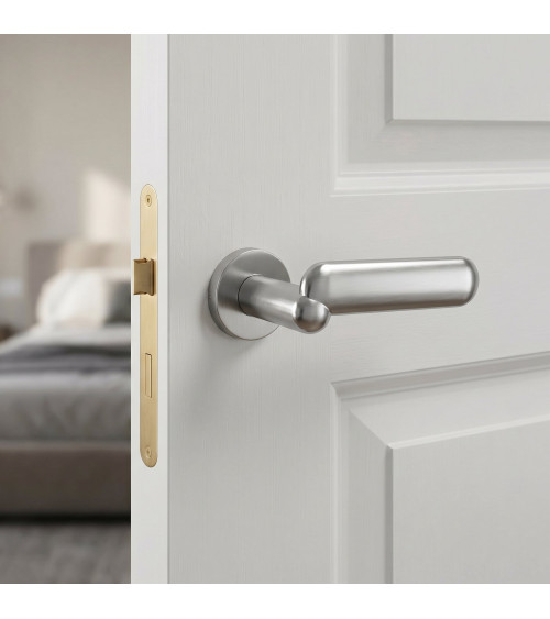 Poignée de porte contemporaine en zamak KELEDRES ronde poignée design